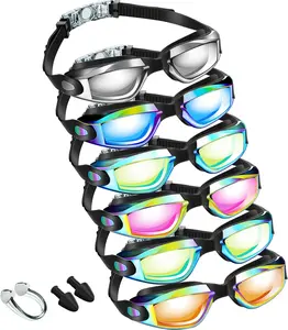 6 Pack Swim Goggles for Adult Anti Fog Swimming Glasses with Ear Plugs Nose Clip No Leaking Full Protection Goggles