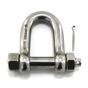 1Pcs 3/5'' 316 Stainless Steel Type D Safety Chain Shackle | Durable, Heavy Duty | for Sailing, Boating, Industrial Use, Utilities, Material Handling