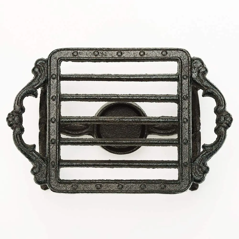 Sungmor Heavy Duty Cast Iron Teapot Dish Warmer - Vintage Rustic Stable Tealight Holder, Kitchenware Tea-Making Tool That Holds 1 Candle for Villa Yard, Balcony