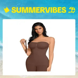 FeelinGirl #LIVE1 Strapless Shapewear Tummy Control Bodysuit Seamless Shaping Shortie with Removable  Womenswear Fabric Comfortable Christmas Style #Summervibes