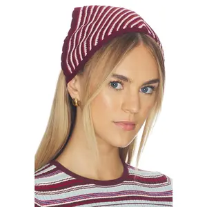 De Rococo Crochet Bandana in Burgundy & Light Pink