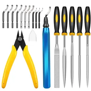 3D Print Deburring Tool Set – 11pc High Speed Steel Blades + 5 Needle Files + Micro Wire Cutter, Removes Burrs from 3D Printed Edges, Metal, Resin, Copper, Plastic, PVC Pipes summervibes