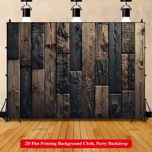 2D Flat Printing Backdrop Banner 1pc, Wooden Surface Texture Details Background Cloth, Multi-Size Polyester Wall Decor Suitable for LivingRoom, Bedroom, Office, Outdoor Parties and Holiday Gifts, No Electricity Required