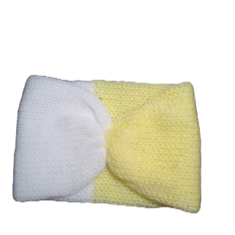 Yellow and White Split Colored Headband - Simple Design as Described