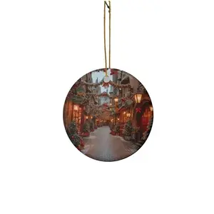 Colorful Ceramic Christmas Ornament - Circle, Star, Heart and Oval Shapes