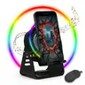 [7-in-1 Upgrade] Wireless Induction Speaker Phone Stand with Remote Control, microphone speaker,3500mAh Emergency Power Bank, 360° Rotating Cellphone Tablet Holder with RGB Ambient Light, Perfect Gadget Gifts