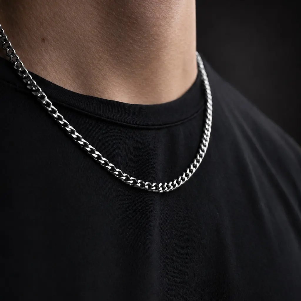 Stainless Steel Cuban Chain Necklace | Fashion Costume Jewelry Accessory