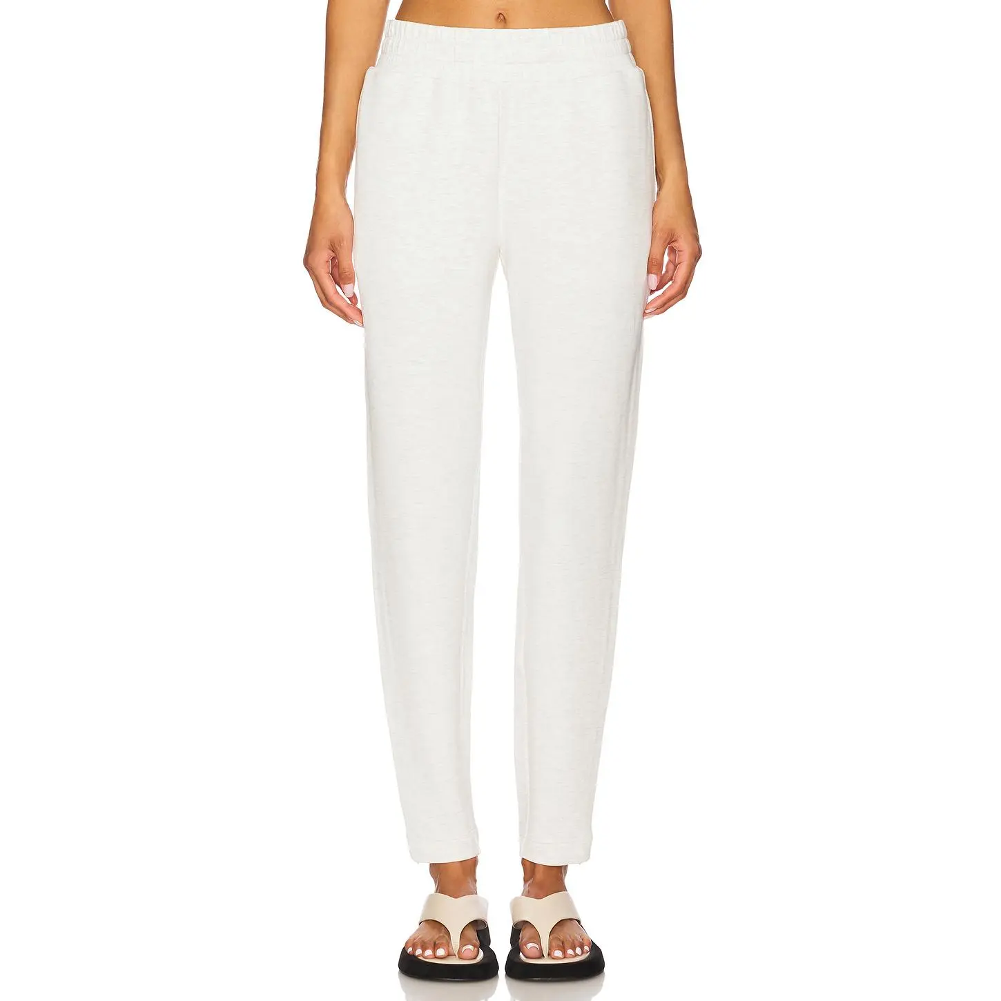 Varley The Slim Zip Hem Pant 29.5" in Ivory Marl