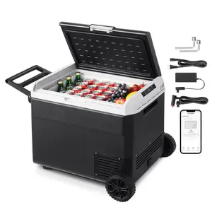 12 Volt Car Refrigerator Portable Freezer 63.4 Quart Capacity Electric Cooler For Camping RV And Truck Travel, 12V DC Power Supply, Battery Alarm, Fast Freeze, Energy Efficient Cooling, Low Noise Operation, Large Interior Space