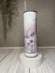 20oz Tumbler with Bluetooth Speaker Poppy Mornings