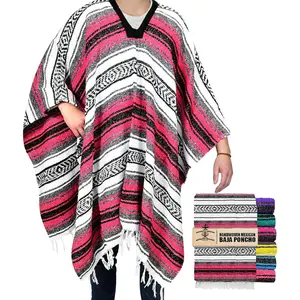 Traditional Mexican Baja Poncho Men and Women Authentic Gaban Serape Sarape Blanket Pancho Jorongo Cowboy