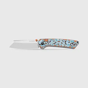Kizer Madrac Button Liner Lock 14C28N Steel Micarta With Vortex Pattern Handle V3693BSA2, Outdoor Camping EDC for Men
