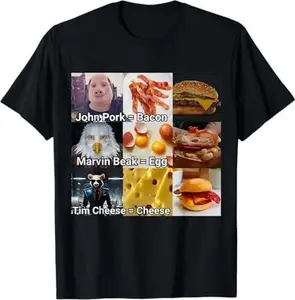 John Pork Marvin Beak Tim Cheese Funny Bacon Egg Cheese T-Shirt