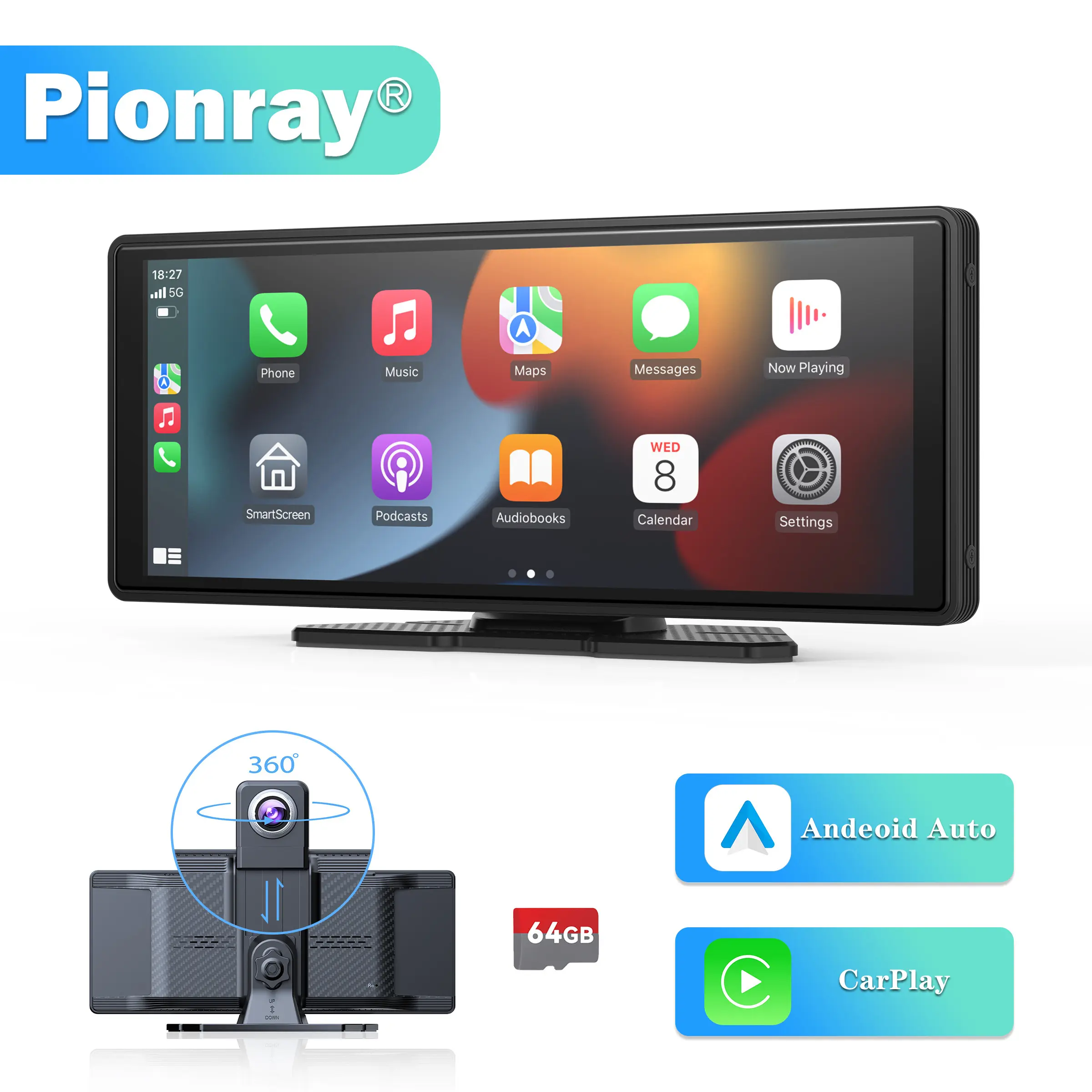 Deals for You Days,Upgrading an Old Car,10.26 Inch Carplay Display Screen, Touchscreen, Car Video Players, with Carplay/Android/Auto/Mirror Link/1080P Backup Camera/Bluetooth/GPS Navigation/AUXfor All Vehicles.