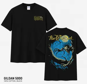 [Gildan 5000] Dark Eddie Graphic T-Shirt Gildan 5000 100% Heavy Cotton Vintage Style Metal Band Tee Front and Back Print High Quality Unisex Concert Shirt Gift for Metalheads