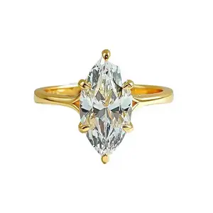 Minimalist Marquise Engagement Ring for Women – High Fire CZ Open Index Finger Band, Unique Statement Rings