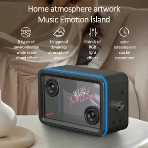 [Colorful] Bluetooth Speaker with Lyrics Display, Desk Speaker with Clock Calendar, HiFi Sound, Dynamic Scene Lyrics, Unique photo frame mode, Lots of preset white noise, Rich dynamic and static wallpapers, Dynamic ambient light effect