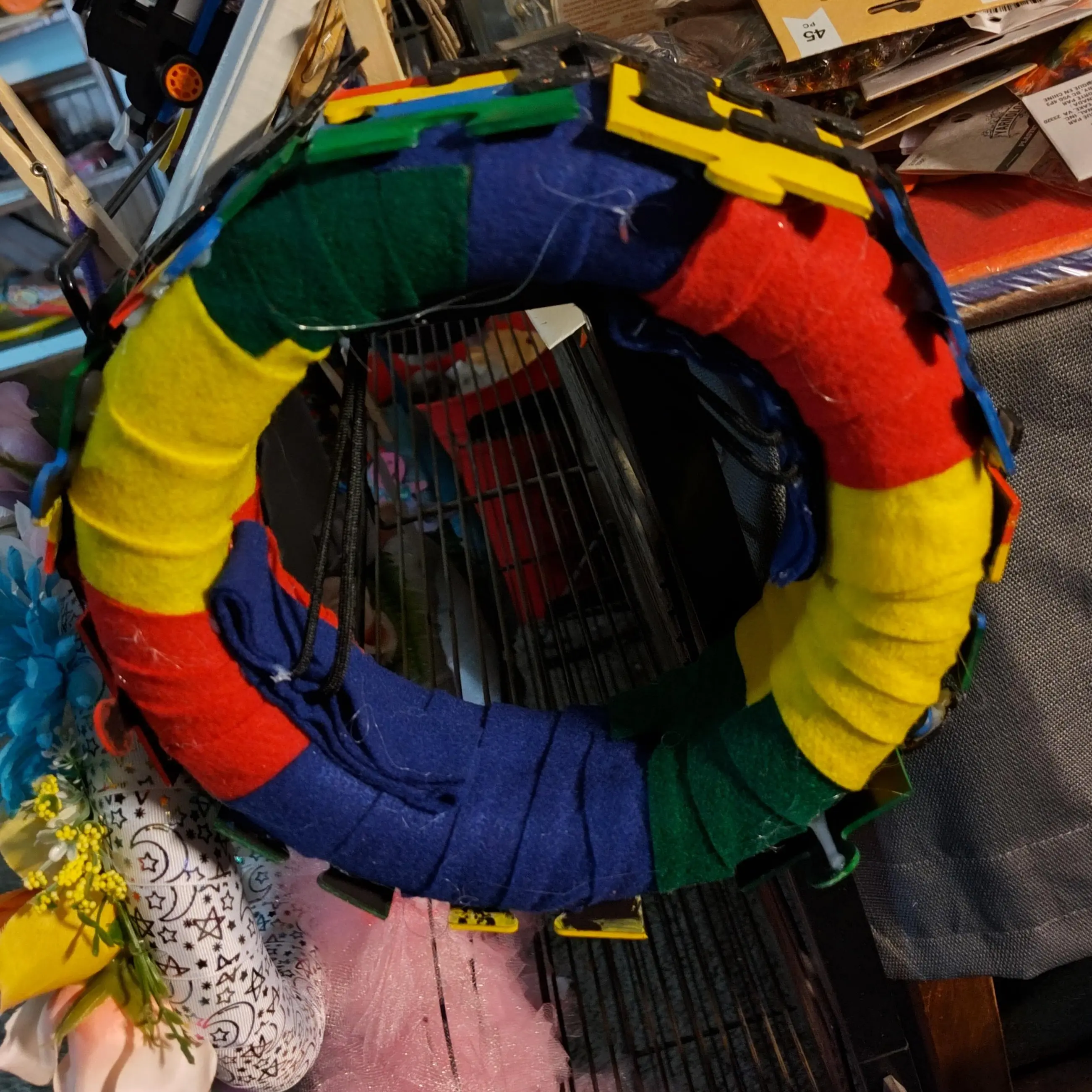 handmade autism wreath using felt and foam wreaths