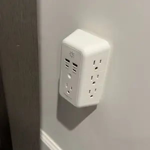 2 Pack Wall Outlet Expander with Surge Protector, 6 Outlet Power Strip with 4 USB Charging Ports and Night Light,Multi Plug Adapter for Home Travel Office