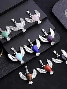 European and American Pendant, Unique Water Drop Dove Design, Natural Stone Inlay Jewelry, Direct Factory Sale, Wholesale Accessories