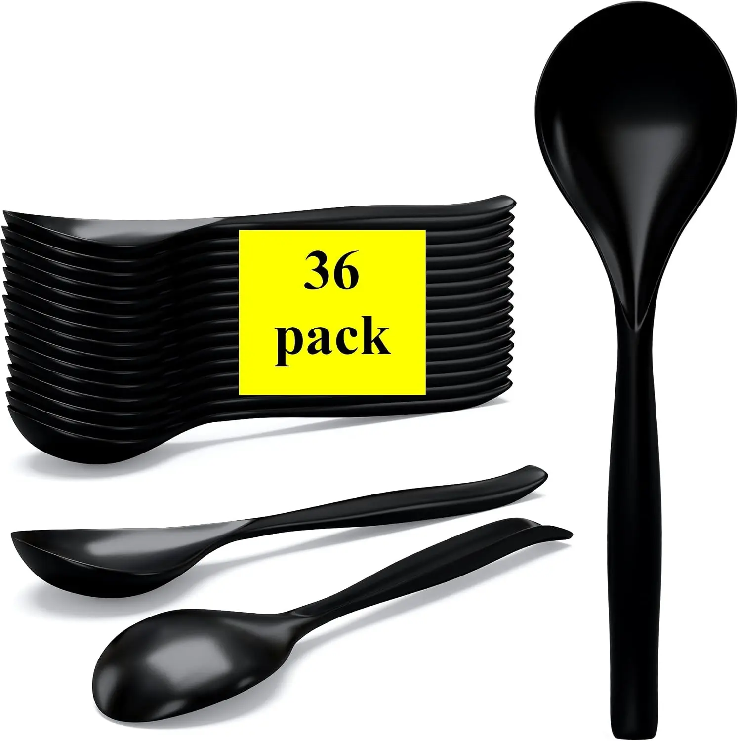 Large Plastic Serving Spoons, Plastic Serving Utensils, Disposable Serving Spoons,10 inches, Big Heavy Weight Reusable Utensils for Party Buffet Catering, Large Serving Spoons (36, 10 inches)