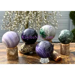 Wholesale Lot 5 Pcs Natural Silk Fluorite Spheres Crystal Ball 4.8-5 Lbs