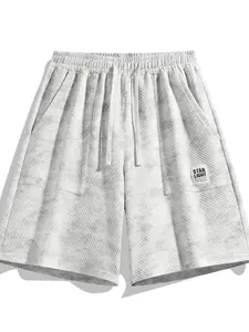 Men's Waffle Knit Casual Shorts, Stylish Drawstring Waist Short Pants, Summer Comfortable Lounge Shorts, Perfect for Relaxed