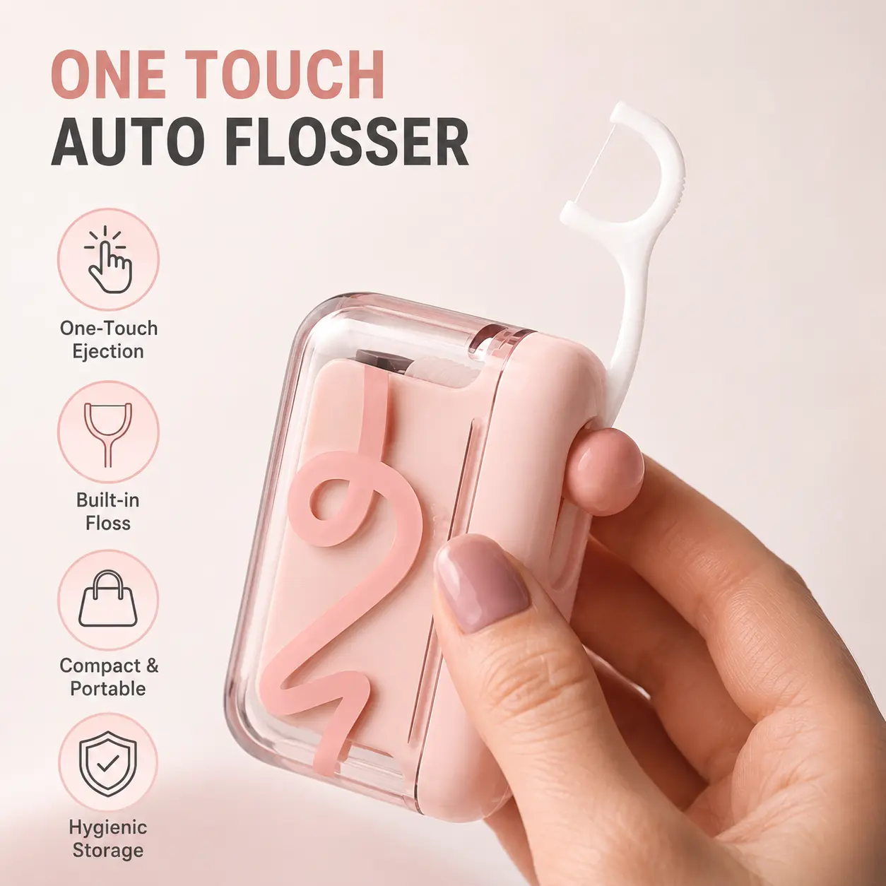 Portable Dental Floss Dispenser Case with Built-In Cutter, Refillable Tooth Floss Storage Box for Travel, Home, Office, and Daily Oral Care, Compact Hygienic Floss Holder for Purse, Backpack, and Bathroom Use
