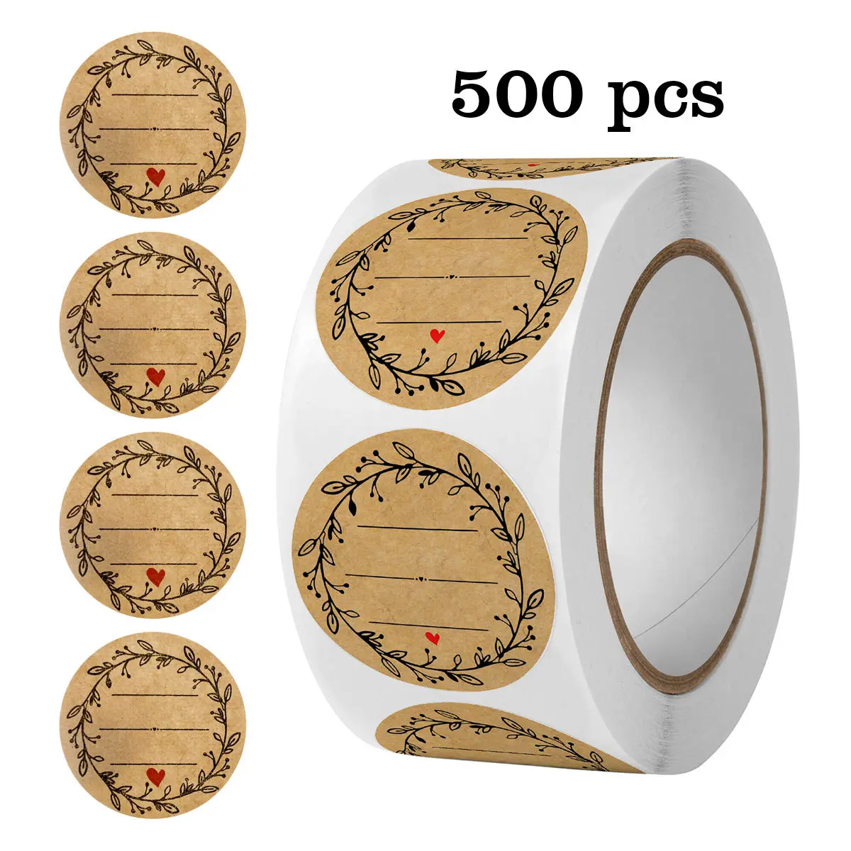 500 Paper Labels, 2.54 Cm Round Writable Permanent Stickers, Ideal for Jars, Price Tags, Pantry Labels, Labels for Kitchen, Pantry Labels for Containers, Aluminum Foil Decorative Self Adhesive Labels, Adhesive Stickers