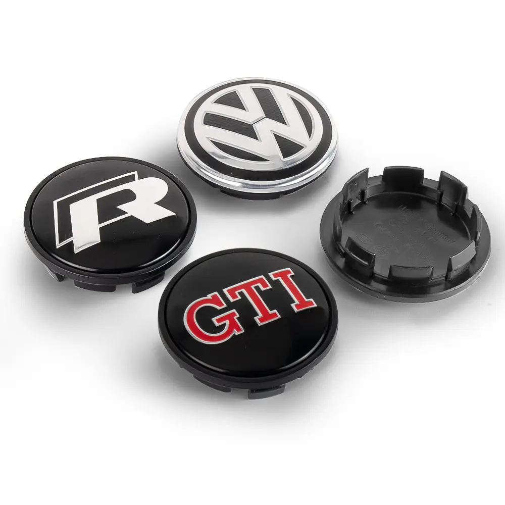 4pcs 56/65/66mm Car Wheel Center Cap Hub Cover Badge For GTI For Volkswagen VW Golf R GTI Polo Tiguan B6 Sticker For Cars Car Decals Automobile Decals Vehicle Exterior Decoration Car Accessories, Automotive Vehicle Accessory