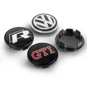 4pcs 56/65/66mm Car Wheel Center Cap Hub Cover Badge For GTI For Volkswagen VW Golf R GTI Touareg Jetta CADDY GTD Polo Tiguan B6 Sticker For Cars Car Decals Vehicle Exterior Decoration