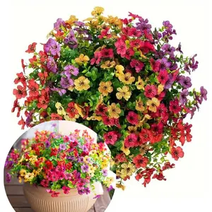 Artificial Flowers (4/8/12 Stems/bunch), UV-Resistant Multicolor Realistic Flower Buds, Ideal for Home, Garden, Party, Wedding Decorations, Artificial Plants