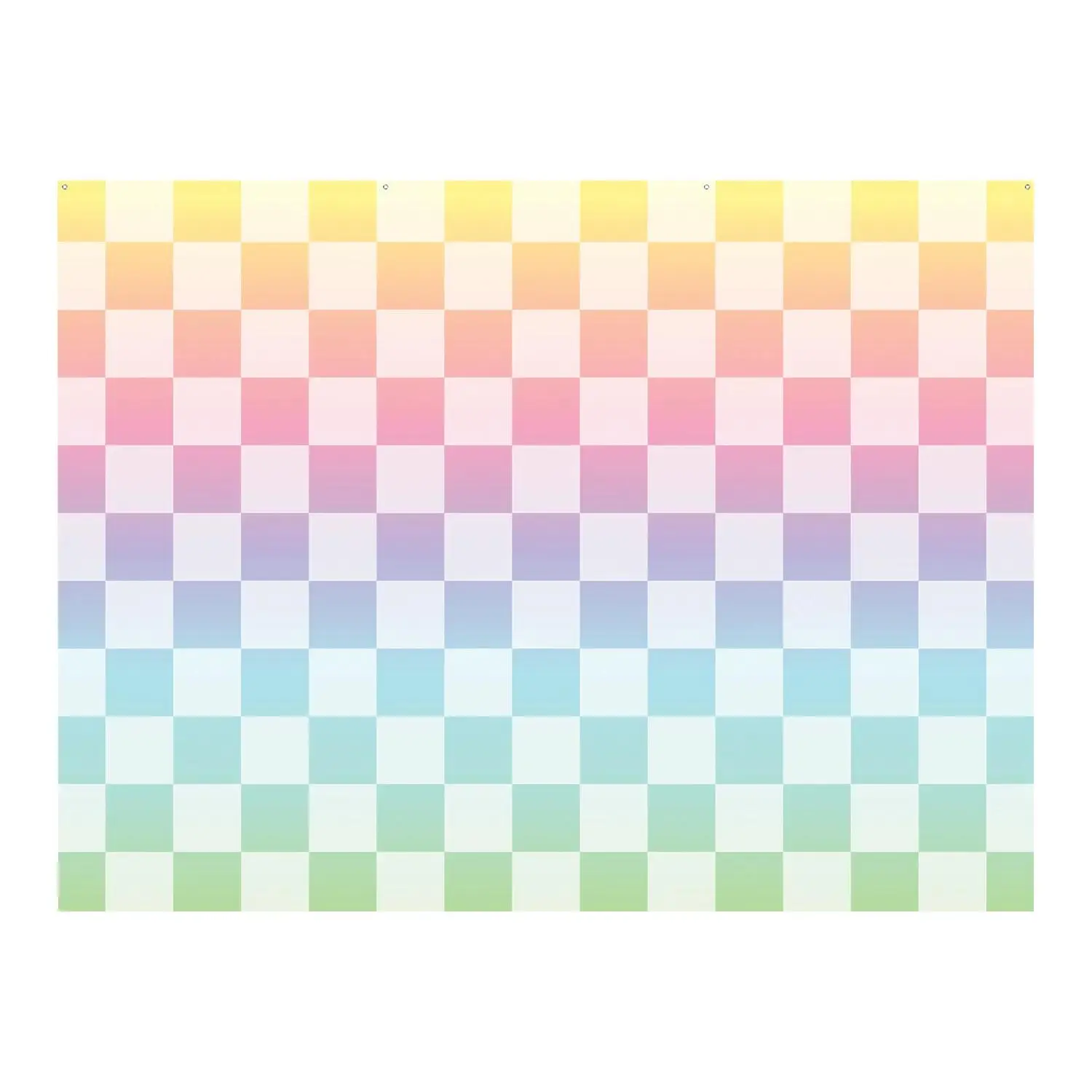 8 Ft. x 6 Ft. Rainbow Pastel-Colored Checkered Polyester Backdrop 8 Ft. x 6 Ft. Rainbow Pastel-Colored Checkered Polyester Backdrop