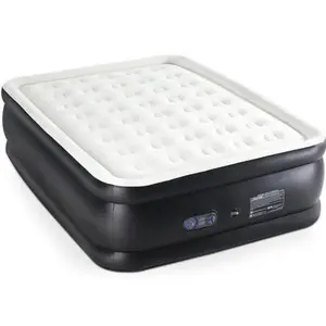 Travel Mattress - Inflatable Airbed with Built-in Pump, Double Height & Non-Slip Bottom (660lb Capacity) for Home or Camping