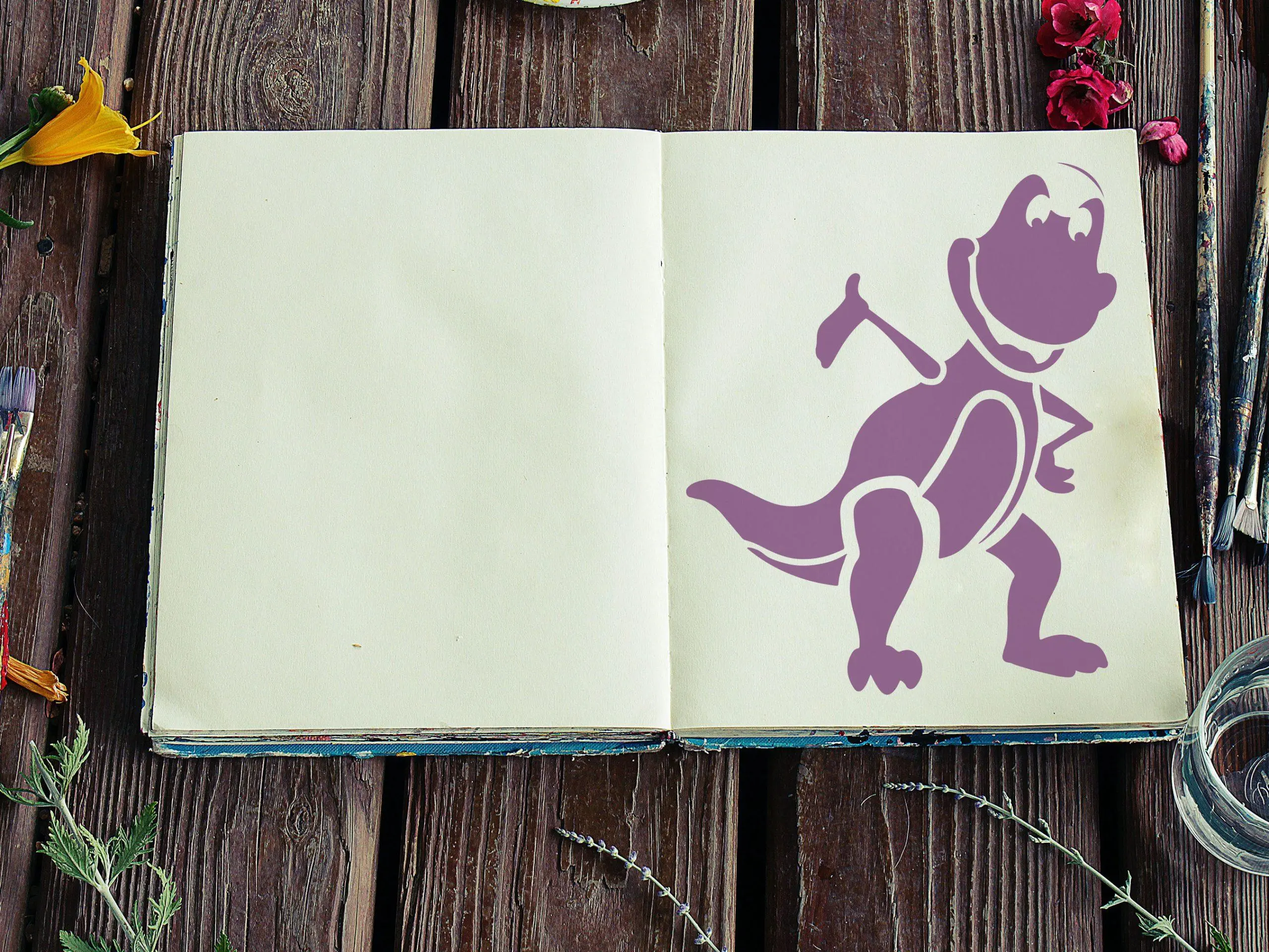 Cute T-Rex Stencil 2 - Art and Wall Stencil