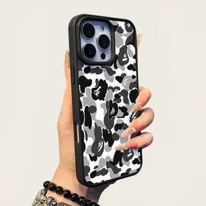 Chic Magnetic Case for iPhone11/12/13/14/15/16/17promax Bape Camo Pattern MagSafe Ready, Anti-Slip, Ultra Thin |   Aesthetic Touch for Daily Use