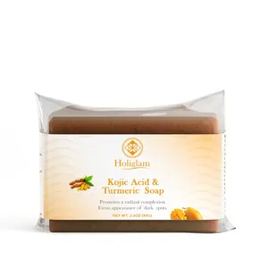 Holiglam Kojic Acid & Turmeric Soap - 3.5 oz Brightening Formula with Coconut Oil Shea Butter & Mango Butter for Radiant Skin