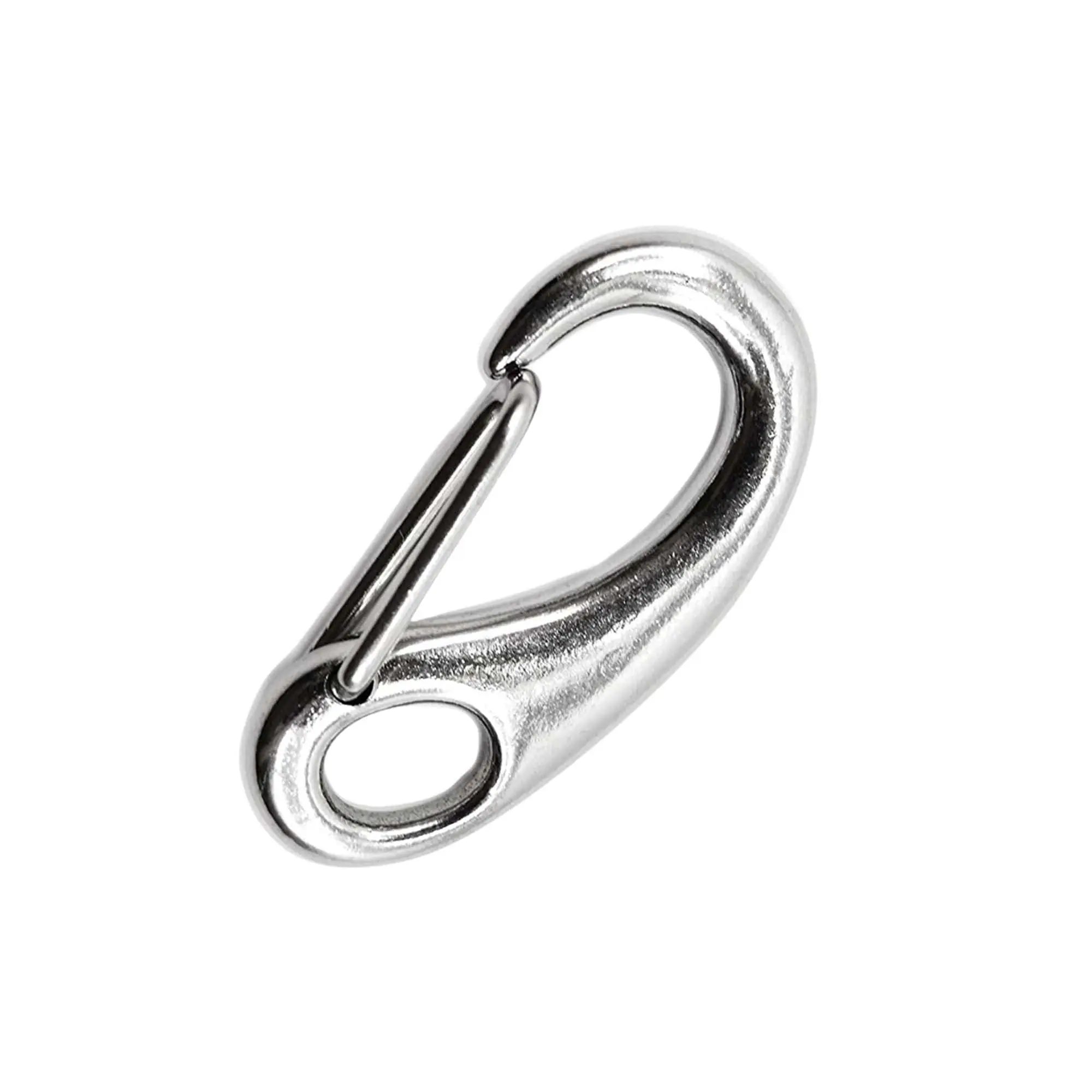 MARINE CITY Egg Shaped Spring Snap Hook 316 Stainless Steel Rustproof Lightweight Mirror Polished 2 Inch for Keys Boats Camping Hiking and RVs