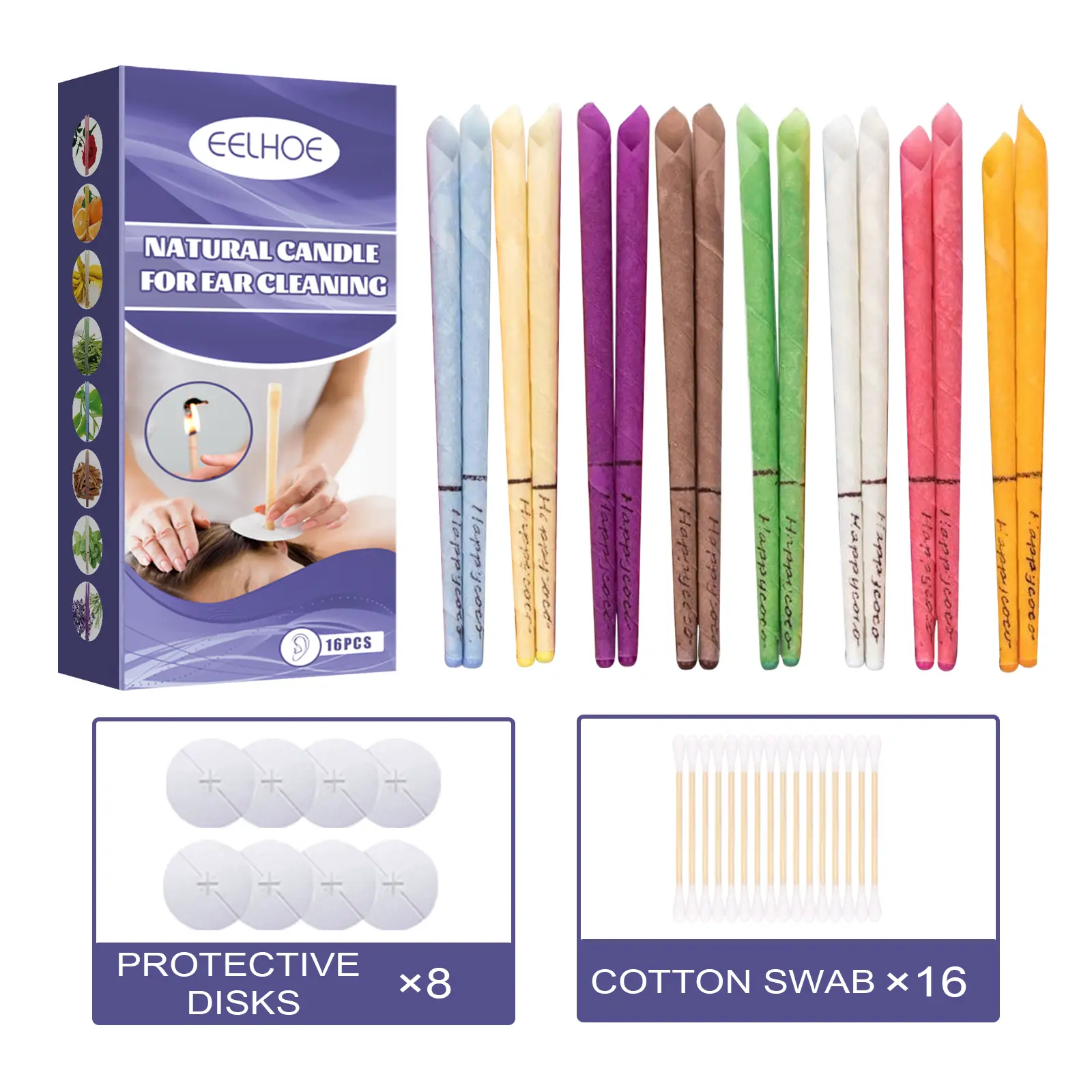 EELHOE Aromatic Ear Care Kit - Multi-Pack Earwax Remover with Pain Relief, Cleansing, Relaxation, Ear Plugs & Multi-Color Set, Ear Cleaner Earwax Removal, Earwax Cleaning Kit