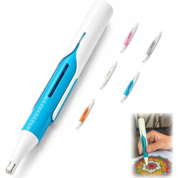 Automatic Diamond Painting Bead Dispenser, No Wax Needed Art Pen，White | For 2.8mm Round Drills, DIY Crafts, For Adults, No Wax Required