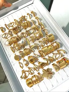 Women's Boho Floral Metal Ring Set, Elegant Daily Wear Jewelry, Perfect Gift for Women, Random Shipping Design, Boho Style Rings