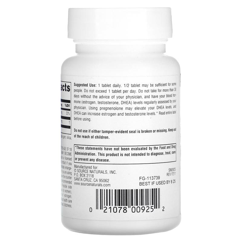 Source Naturals Pregnenolone, 50 mg, 120 Tablets