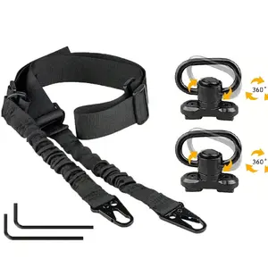 High-quality nylon two-point QD tactical harness, adjustable length, lightweight and breathable, traditional design with metal hooks.