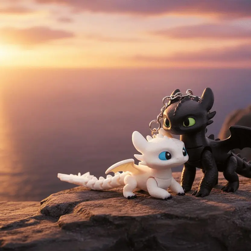 How to Train Your Dragon Themed Anime Fashion Keychain Bundle, Fashion Costume Jewelry Accessory for Fans, Anime Fashion Keychains