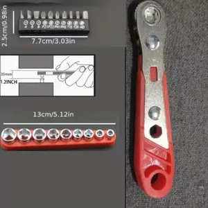 Perfect for Narrow Areas, Includes Front & Rear Ratchet Screwdriver Handles, Right Angle Bending Tool, Compatible with Most Bits