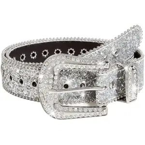 Rhinestone Belt Cowgirl Belts for Women Bling Belt Black Rhinestone Western Belts