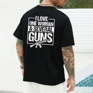 I Love One Woman & Several Guns T-Shirt, Funny 2nd Amendment Hoodie for Husband, Tactical Gun Lover Graphic Tee, 2A Tactical Shirt