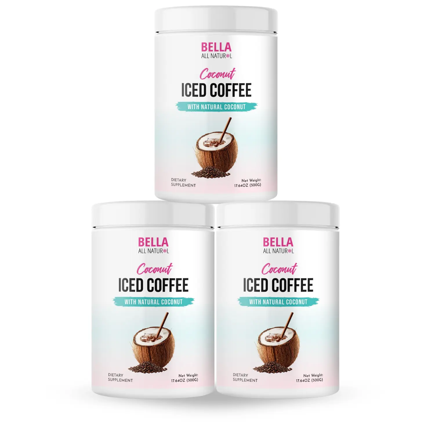 3 Pack Bella All Natural Coconut Iced Coffee - 500g 3 Pack Bella All Natural Coconut Iced Coffee - 500g