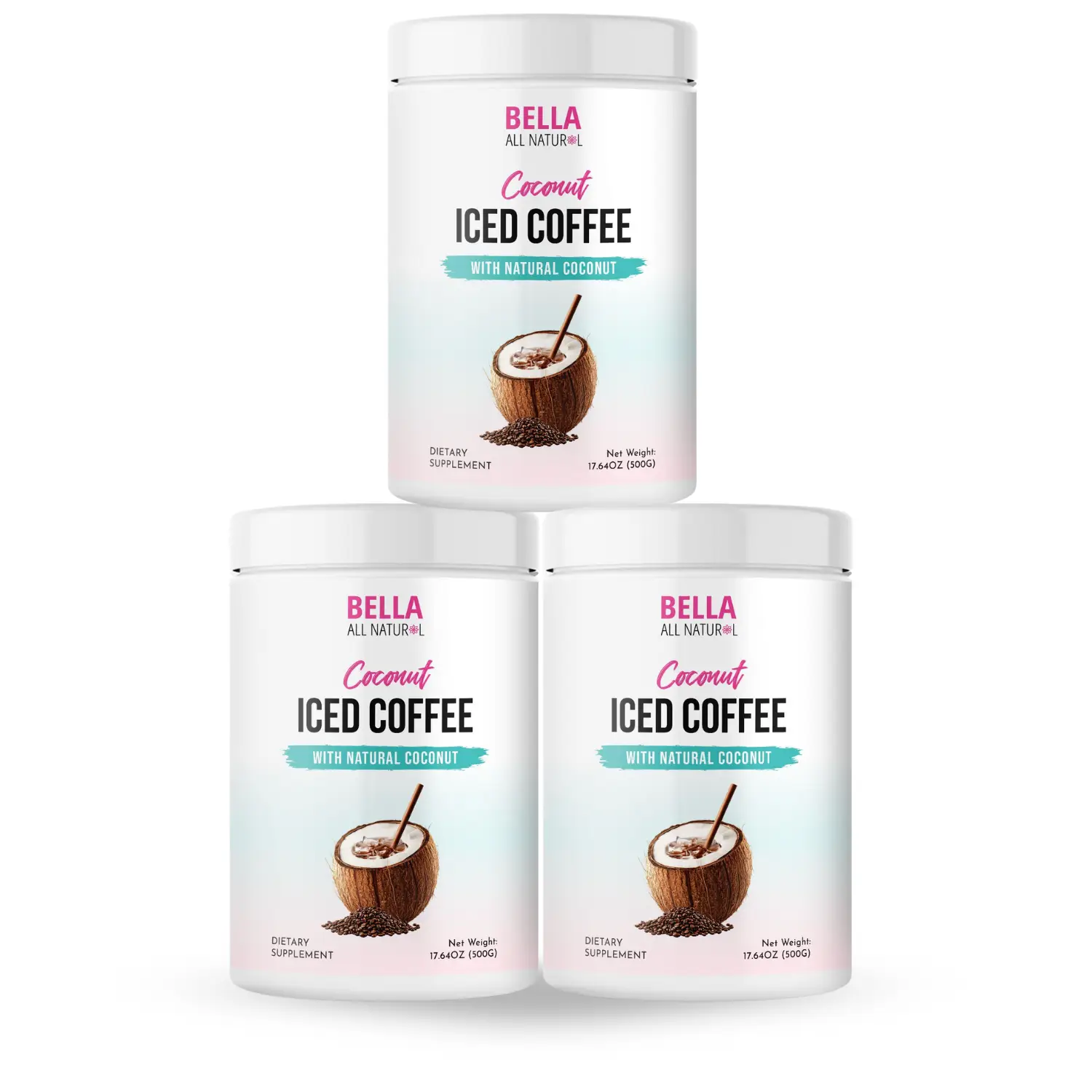 3 Pack Bella All Natural Coconut Iced Coffee - 500g