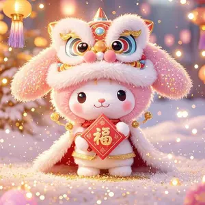 5D DIY Full Drill Round Diamond Painting - Diamond Art Painting Kit, Dancing Rabbit Lion Mosaic, Canvas - DIY Decorative Painting, Home Wall Decor, Perfect for Halloween and Christmas, Independence Day, Birthday and Anniversary Gifts.